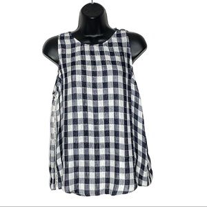 CLOTH & STONE sleeveless gingham top | M